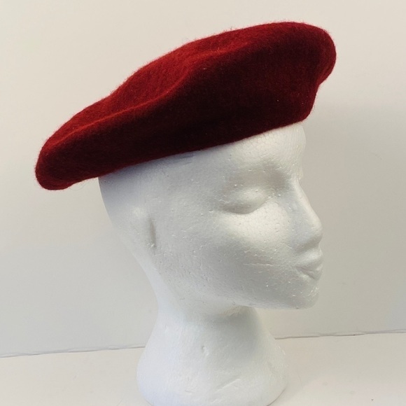 WOOL beret burgundy banana republic blend stretch - Picture 7 of 9